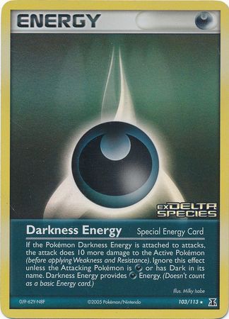 Darkness Energy (103/113) (Stamped) [EX: Delta Species] | I Want That Stuff Brandon