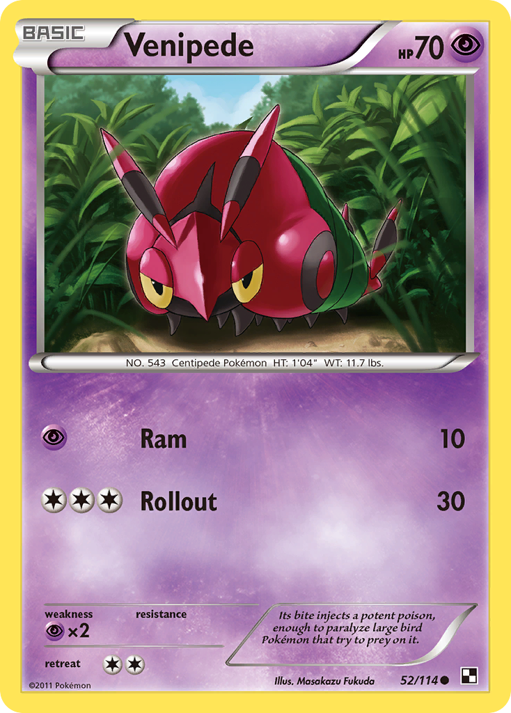 Venipede (52/114) [Black & White: Base Set] | I Want That Stuff Brandon