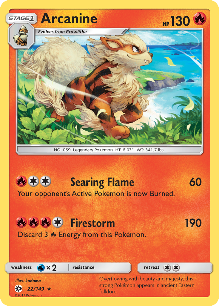 Arcanine (22/149) [Sun & Moon: Base Set] | I Want That Stuff Brandon