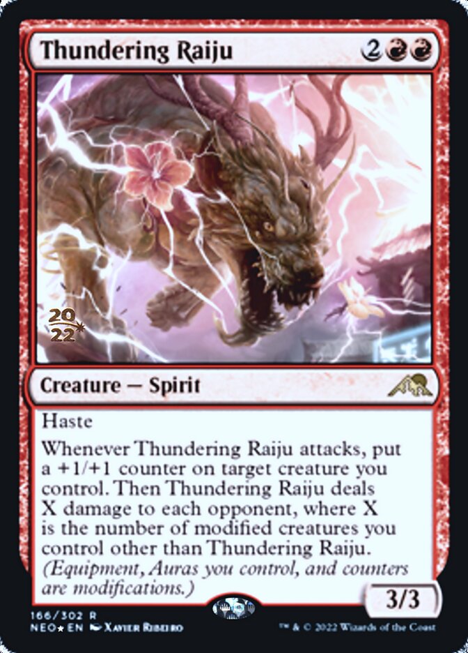 Thundering Raiju [Kamigawa: Neon Dynasty Prerelease Promos] | I Want That Stuff Brandon