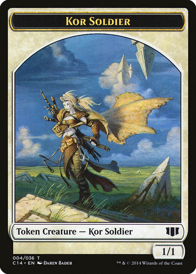 Kor Soldier // Pegasus Double-Sided Token [Commander 2014 Tokens] | I Want That Stuff Brandon