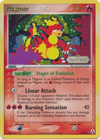 Magmar (21/92) (Stamped) [EX: Legend Maker] | I Want That Stuff Brandon