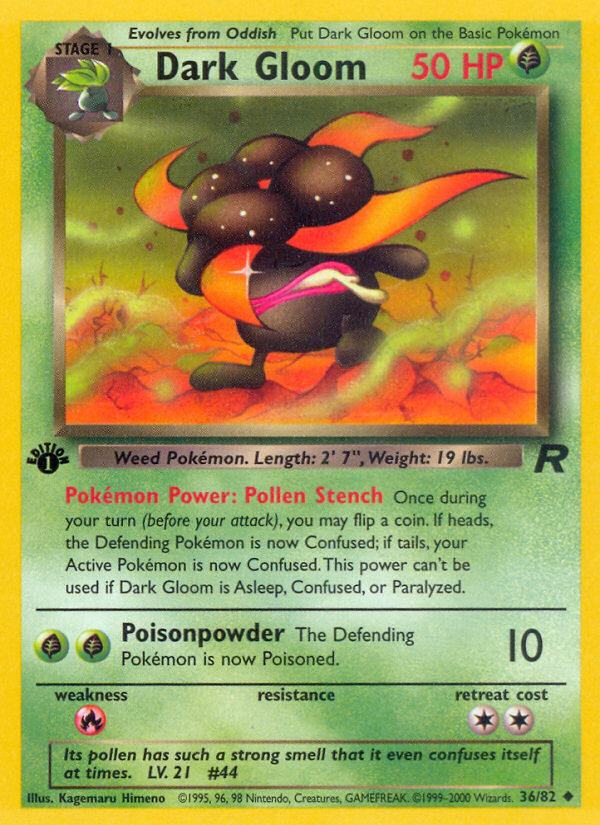 Dark Gloom (36/82) [Team Rocket 1st Edition] | I Want That Stuff Brandon