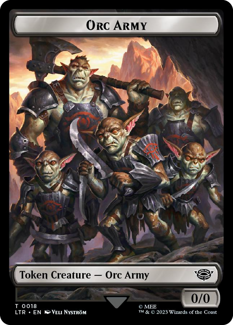 Orc Army (0018) // Food (0023) Double-Sided Token (Surge Foil) [The Lord of the Rings: Tales of Middle-Earth Tokens] | I Want That Stuff Brandon