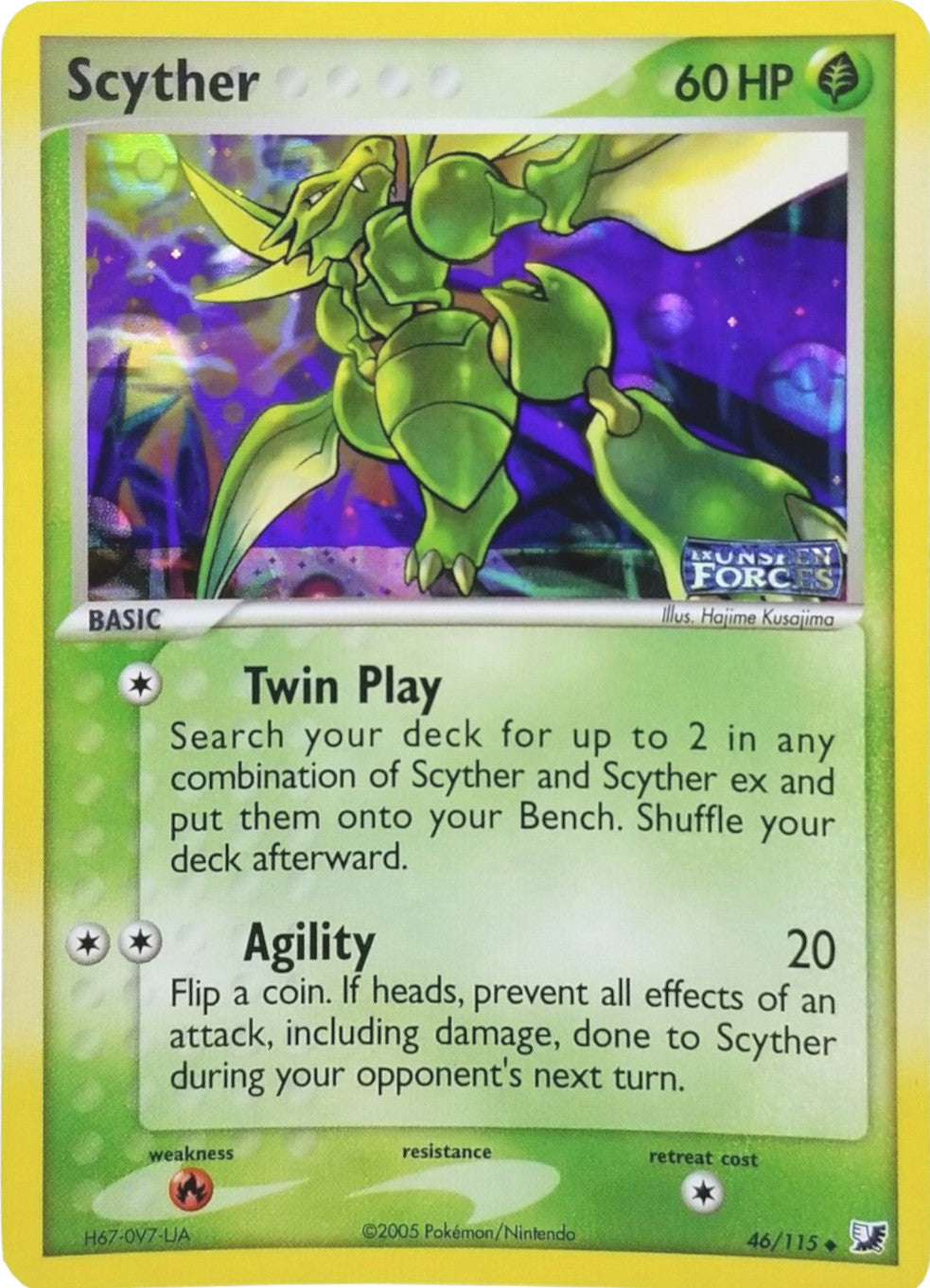 Scyther (46/115) (Stamped) [EX: Unseen Forces] | I Want That Stuff Brandon