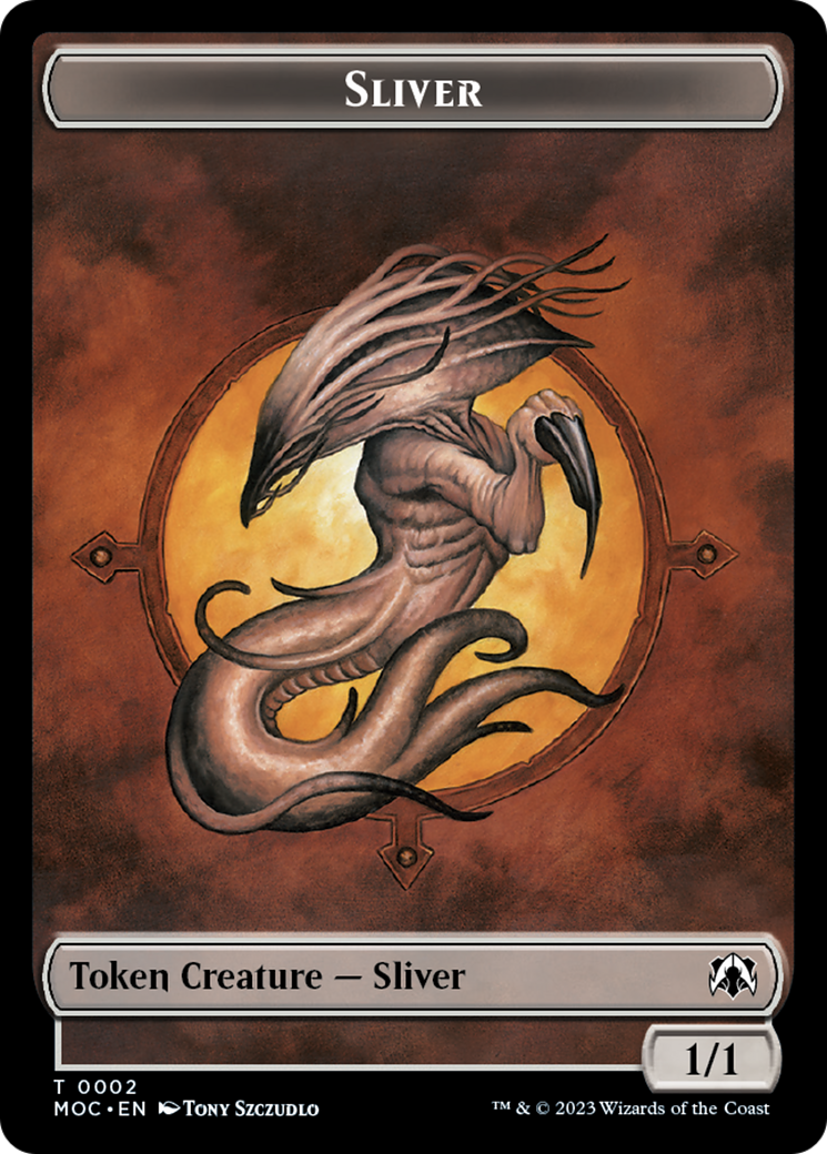 Goblin // Sliver Double-Sided Token [March of the Machine Commander Tokens] | I Want That Stuff Brandon