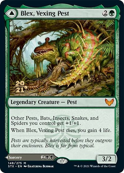 Blex, Vexing Pest // Search for Blex [Strixhaven: School of Mages Prerelease Promos] | I Want That Stuff Brandon