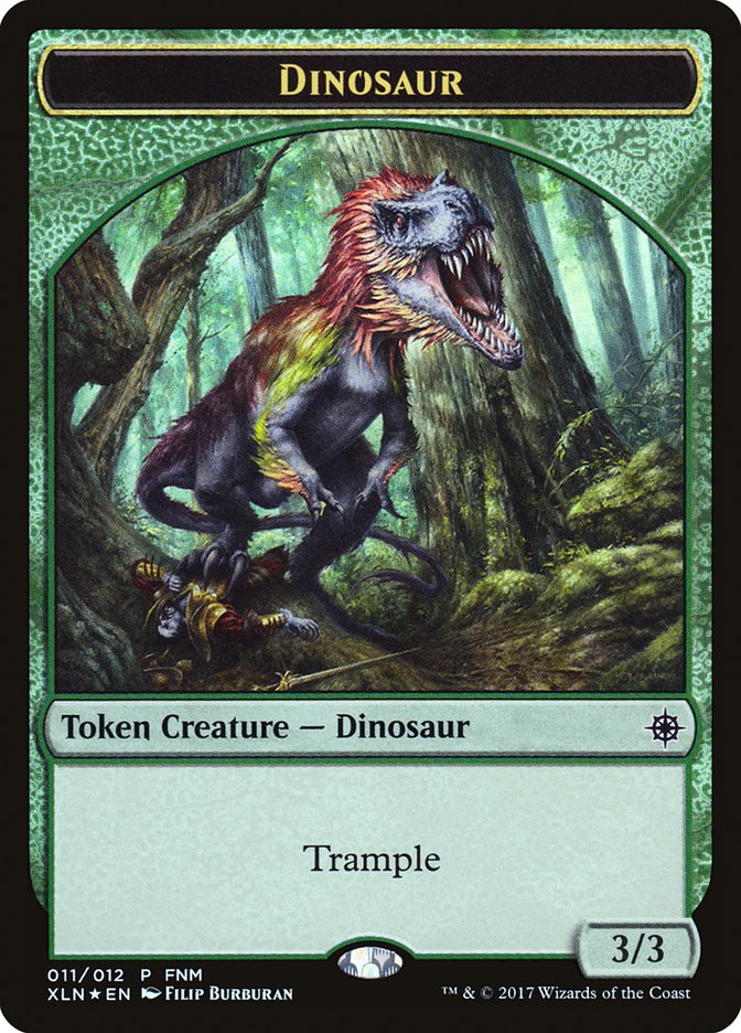 Dinosaur // Treasure Double-Sided Token [Friday Night Magic 2017] | I Want That Stuff Brandon