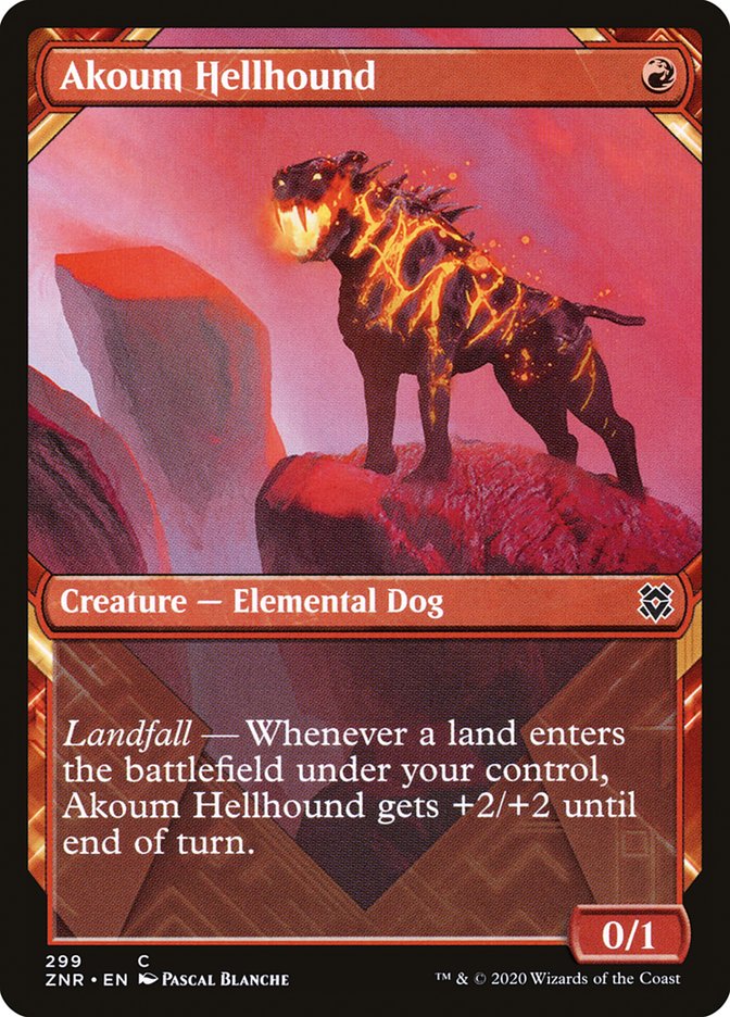 Akoum Hellhound (Showcase) [Zendikar Rising] | I Want That Stuff Brandon