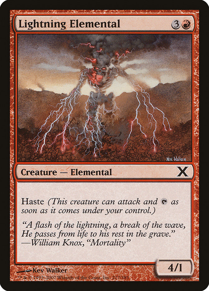 Lightning Elemental [Tenth Edition] | I Want That Stuff Brandon