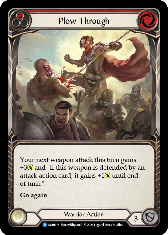 Plow Through (Red) (Rainbow Foil) [MON113-RF] 1st Edition Rainbow Foil | I Want That Stuff Brandon