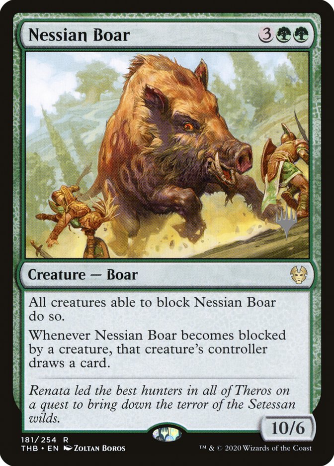 Nessian Boar (Promo Pack) [Theros Beyond Death Promos] | I Want That Stuff Brandon