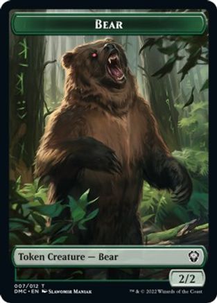 Kavu // Bear Double-Sided Token [Dominaria United Commander Tokens] | I Want That Stuff Brandon