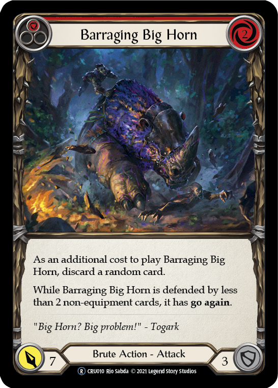 Barraging Big Horn (Red) (Rainbow Foil) [CRU010-RF] Unlimited Rainbow Foil | I Want That Stuff Brandon