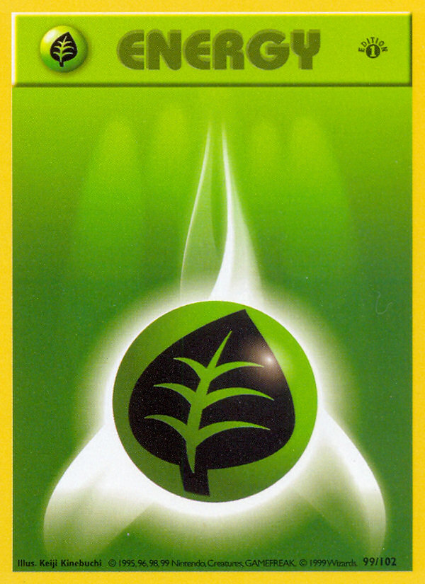 Grass Energy (99/102) (Shadowless) [Base Set 1st Edition] | I Want That Stuff Brandon