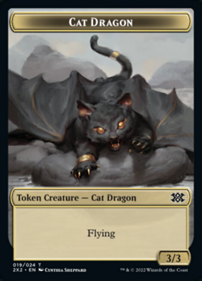 Cat Dragon // Spirit (008) Double-Sided Token [Double Masters 2022 Tokens] | I Want That Stuff Brandon