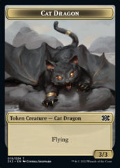 Cat Dragon // Monk Double-Sided Token [Double Masters 2022 Tokens] | I Want That Stuff Brandon