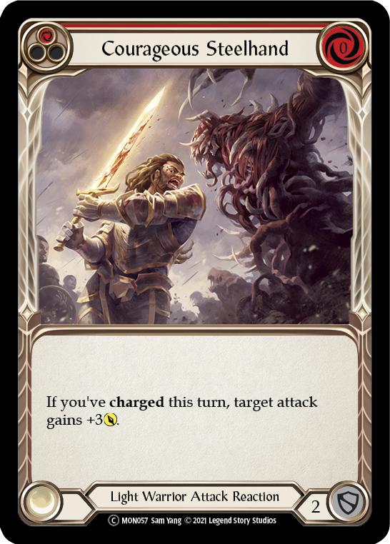 Courageous Steelhand (Red) [U-MON057] Unlimited Edition Normal | I Want That Stuff Brandon