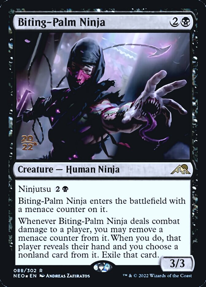 Biting-Palm Ninja [Kamigawa: Neon Dynasty Prerelease Promos] | I Want That Stuff Brandon