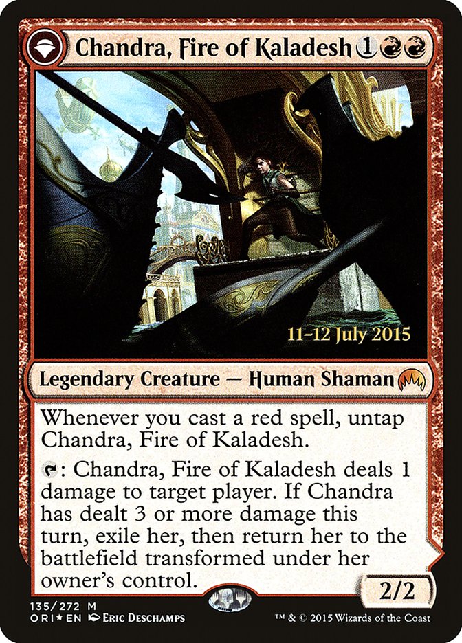 Chandra, Fire of Kaladesh // Chandra, Roaring Flame [Magic Origins Prerelease Promos] | I Want That Stuff Brandon