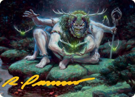 Myojin of Towering Might Art Card (Gold-Stamped Signature) [Kamigawa: Neon Dynasty Art Series] | I Want That Stuff Brandon