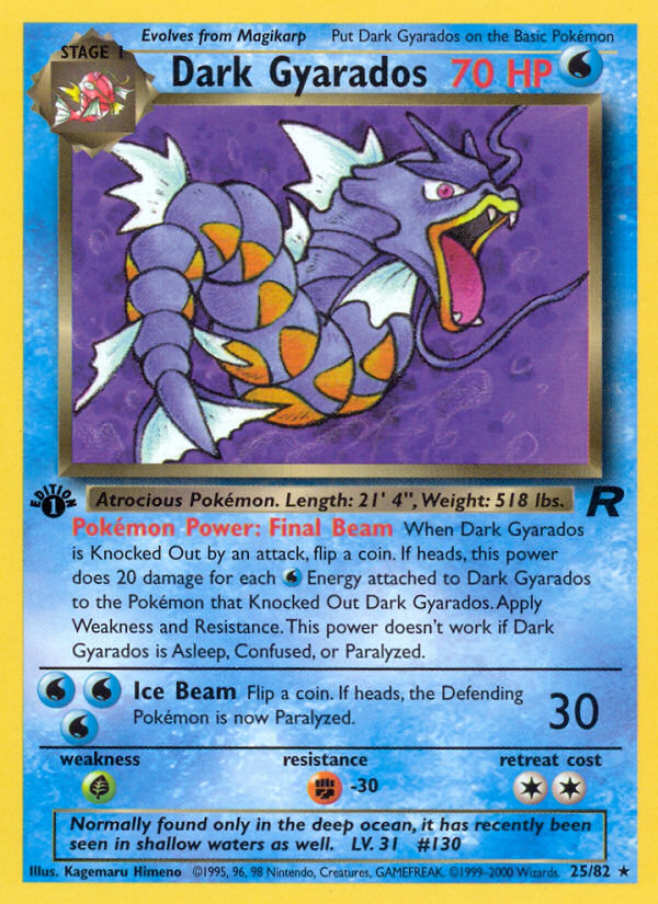 Dark Gyarados (25/82) [Team Rocket 1st Edition] | I Want That Stuff Brandon