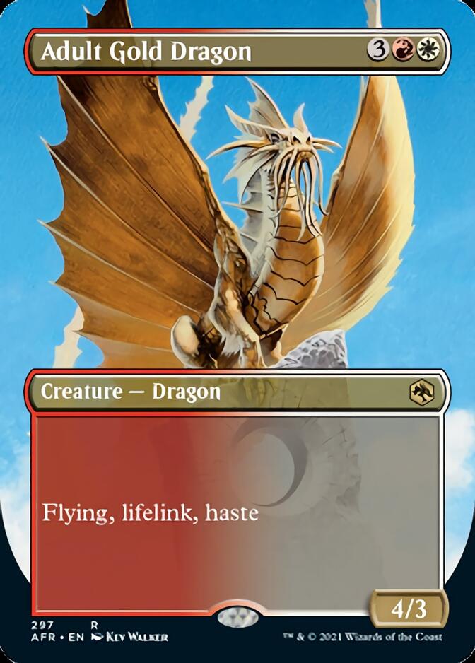 Adult Gold Dragon (Borderless Alternate Art) [Dungeons & Dragons: Adventures in the Forgotten Realms] | I Want That Stuff Brandon