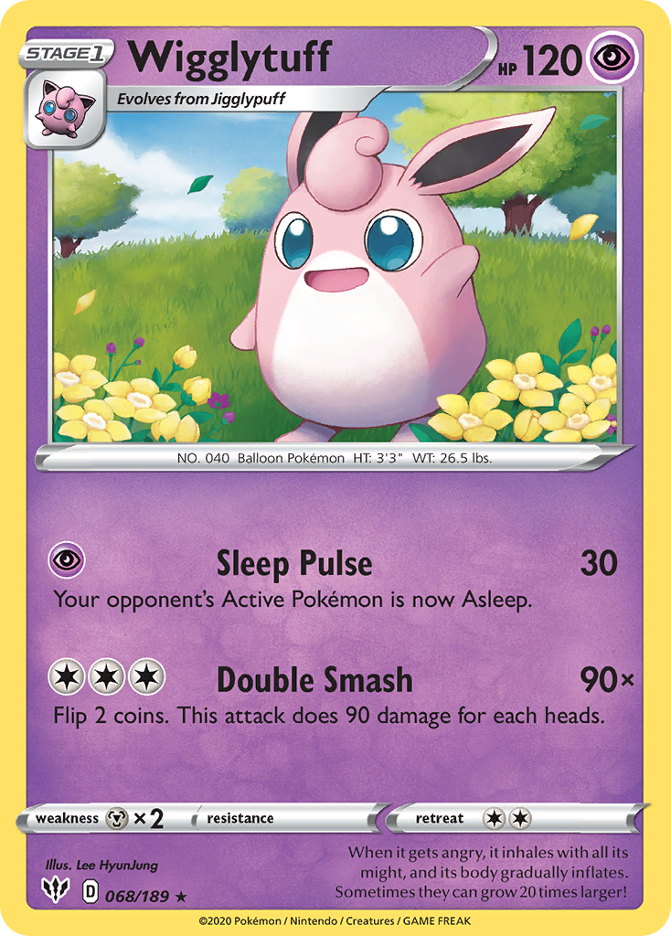 Wigglytuff (068/189) [Sword & Shield: Darkness Ablaze] | I Want That Stuff Brandon