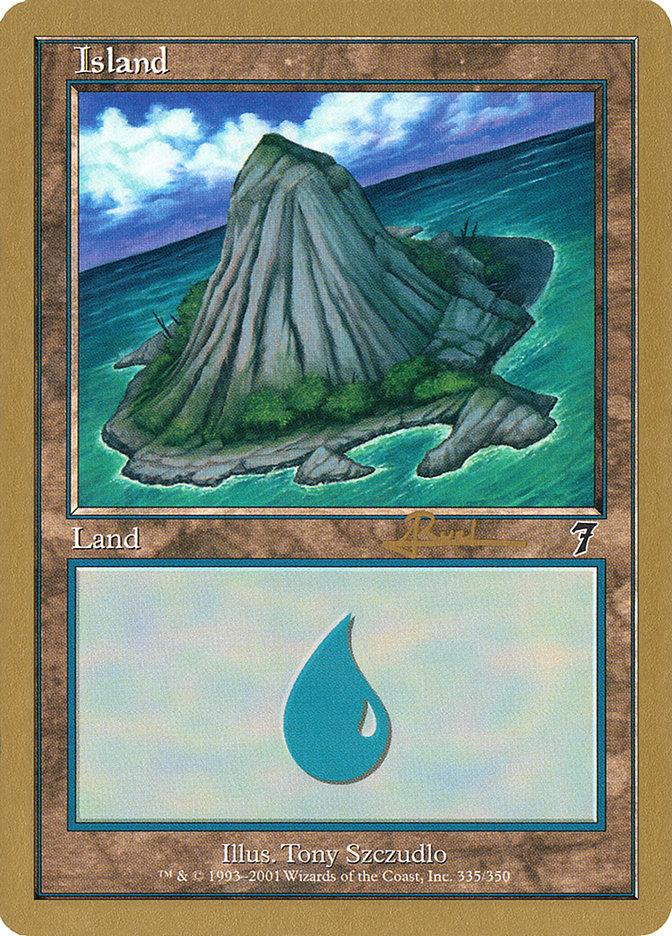 Island (ar335) (Antoine Ruel) [World Championship Decks 2001] | I Want That Stuff Brandon