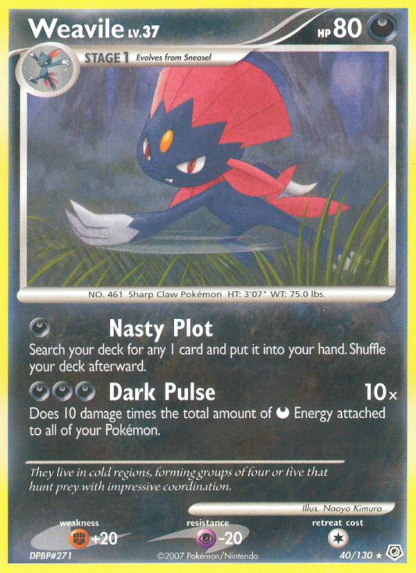 Weavile (40/130) [Diamond & Pearl: Base Set] | I Want That Stuff Brandon