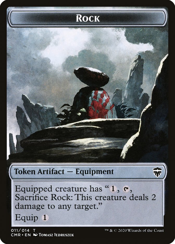 Golem // Rock Double-Sided Token [Commander Legends Tokens] | I Want That Stuff Brandon