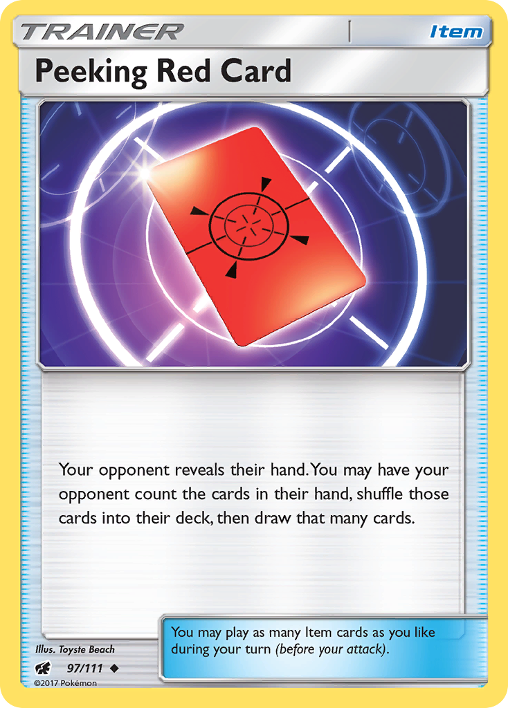 Peeking Red Card (97/111) [Sun & Moon: Crimson Invasion] | I Want That Stuff Brandon