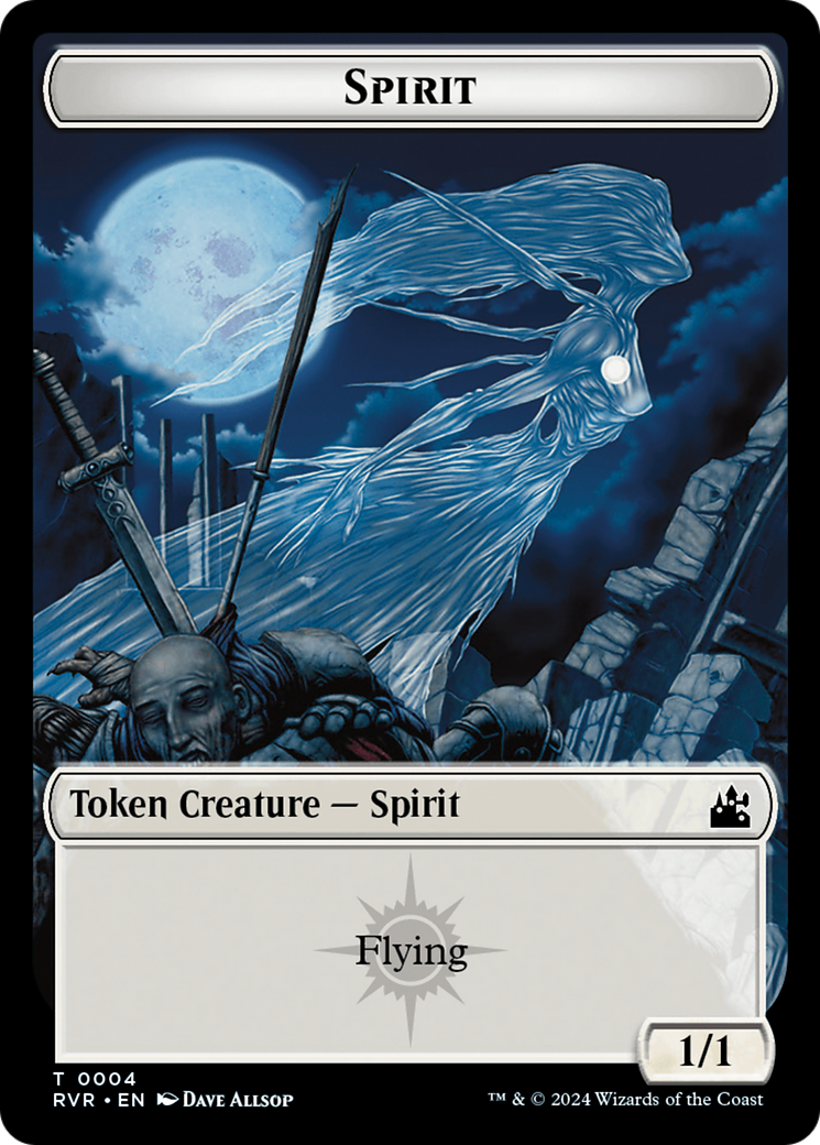 Elf Knight // Spirit (0004) Double-Sided Token [Ravnica Remastered Tokens] | I Want That Stuff Brandon