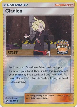 Gladion (95/111) (Regional Championship Promo Staff) [Sun & Moon: Crimson Invasion] | I Want That Stuff Brandon