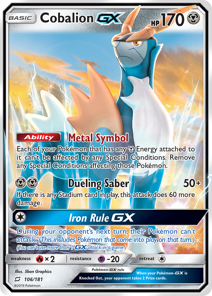 Cobalion GX (106/181) [Sun & Moon: Team Up] | I Want That Stuff Brandon