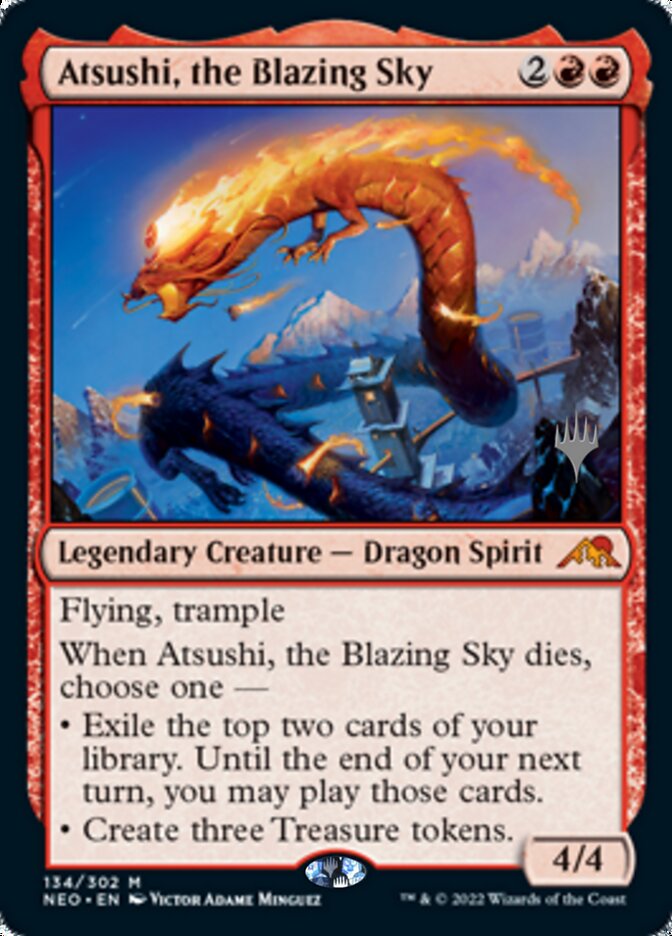 Atsushi, the Blazing Sky (Promo Pack) [Kamigawa: Neon Dynasty Promos] | I Want That Stuff Brandon