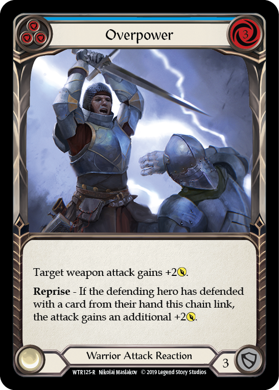 Overpower (Blue) [WTR125-R] Alpha Print Rainbow Foil | I Want That Stuff Brandon