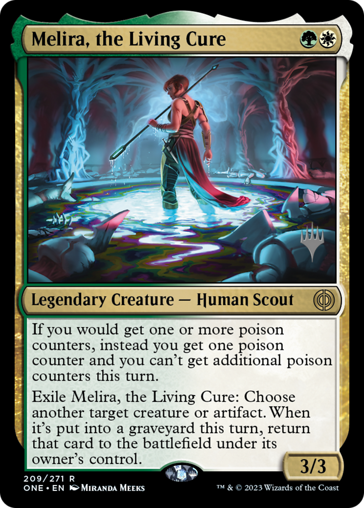 Melira, the Living Cure (Promo Pack) [Phyrexia: All Will Be One Promos] | I Want That Stuff Brandon