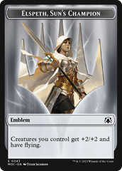 Warrior // Elspeth, Sun's Champion Emblem Double-Sided Token [March of the Machine Commander Tokens] | I Want That Stuff Brandon