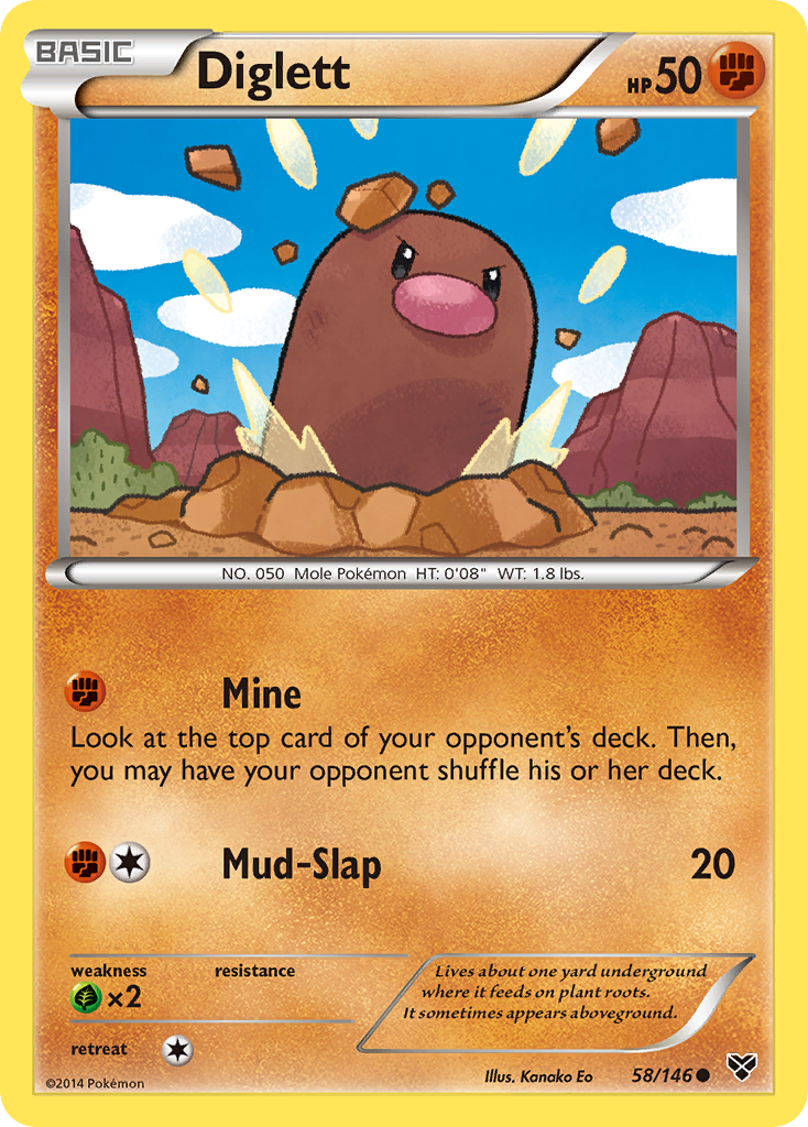 Diglett (58/146) [XY: Base Set] | I Want That Stuff Brandon