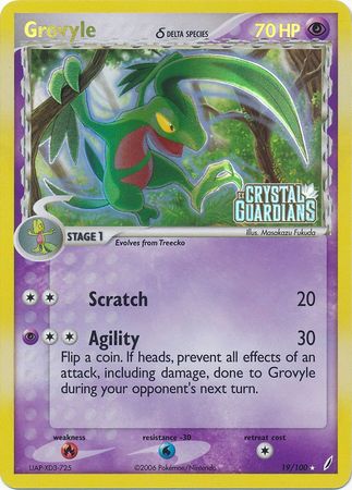 Grovyle (19/100) (Delta Species) (Stamped) [EX: Crystal Guardians] | I Want That Stuff Brandon