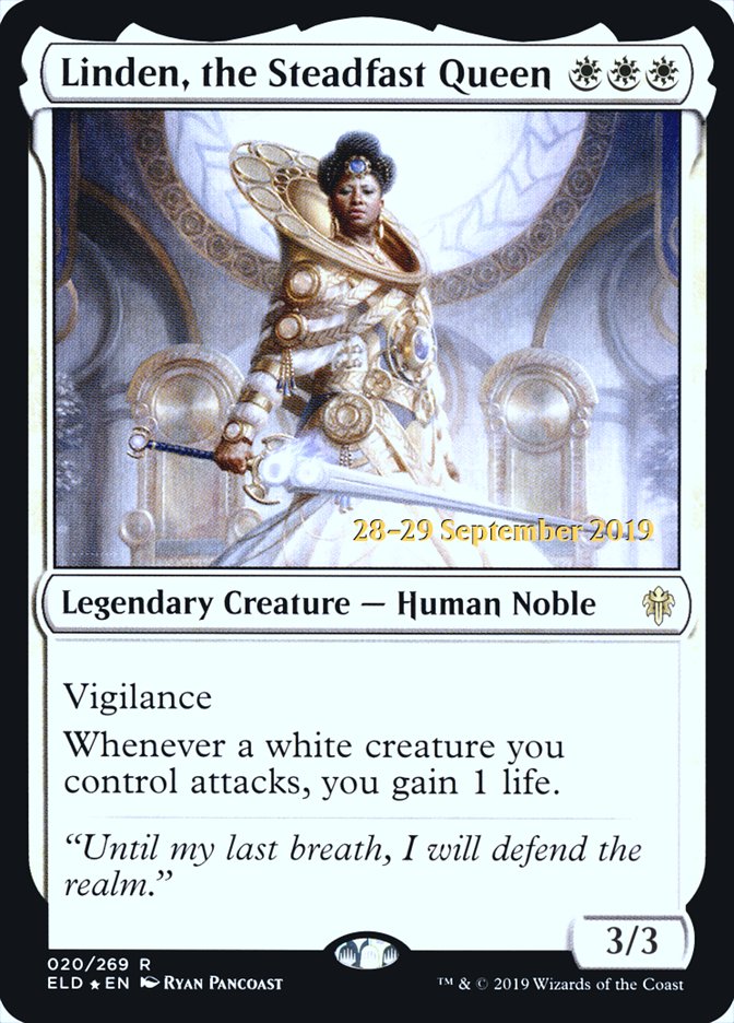 Linden, the Steadfast Queen [Throne of Eldraine Prerelease Promos] | I Want That Stuff Brandon
