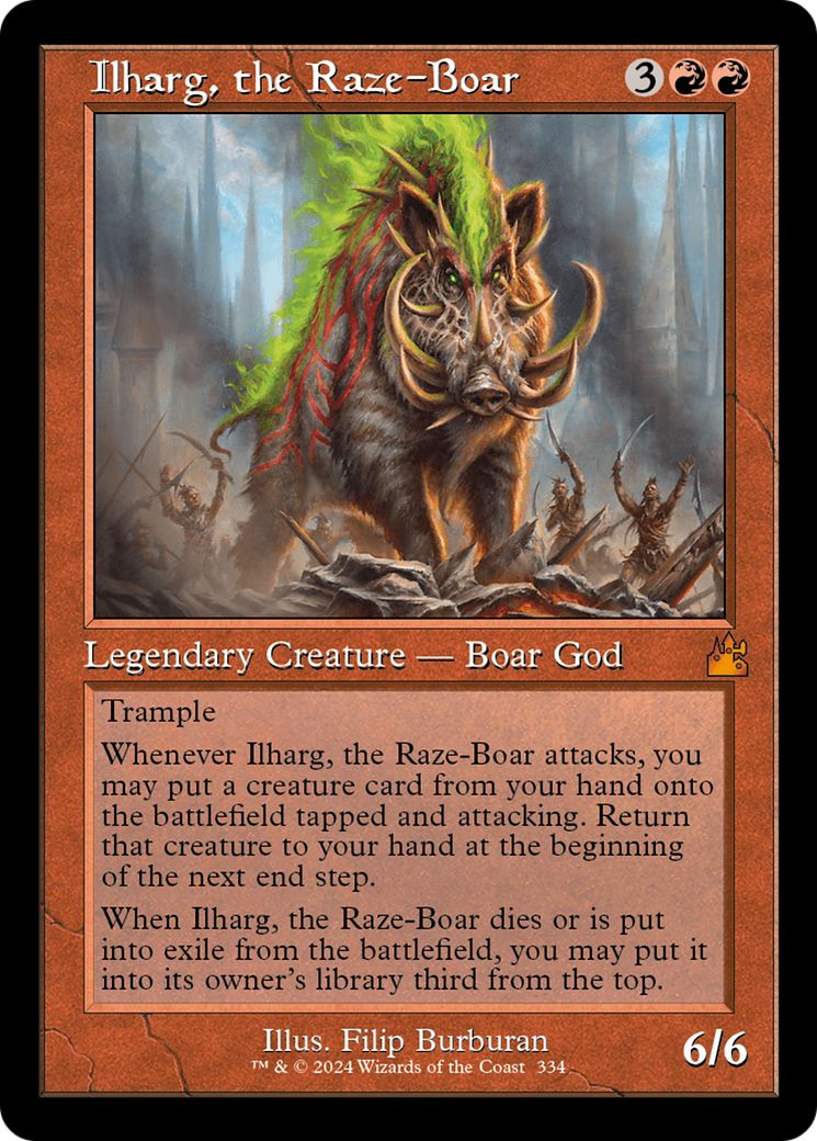 Ilharg, the Raze-Boar (Retro Frame) [Ravnica Remastered] | I Want That Stuff Brandon