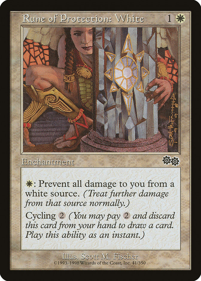 Rune of Protection: White [Urza's Saga] | I Want That Stuff Brandon