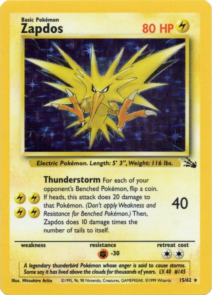 Zapdos (15/62) [Fossil Unlimited] | I Want That Stuff Brandon
