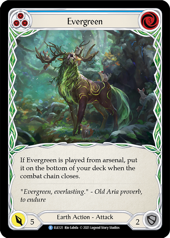 Evergreen (Blue) [ELE121] (Tales of Aria)  1st Edition Rainbow Foil | I Want That Stuff Brandon