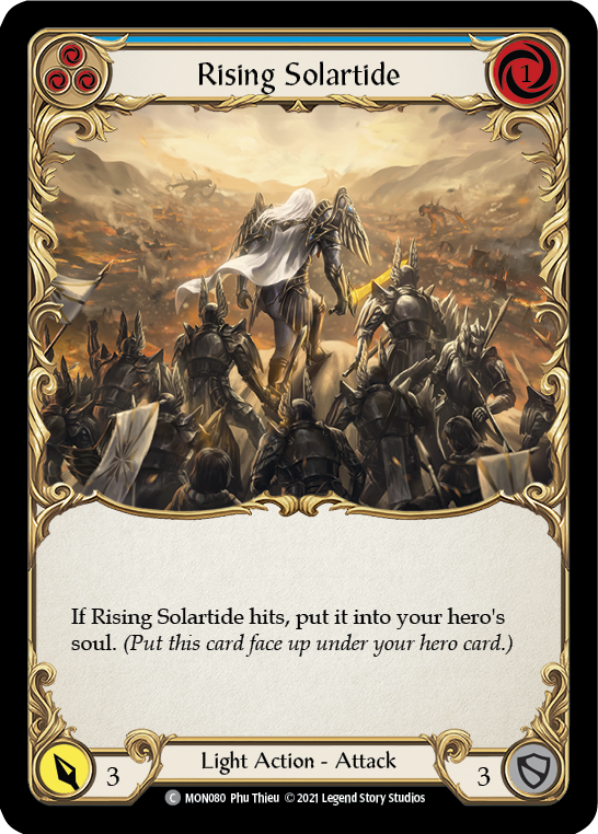 Rising Solartide (Blue) (Rainbow Foil) [MON080-RF] 1st Edition Rainbow Foil | I Want That Stuff Brandon