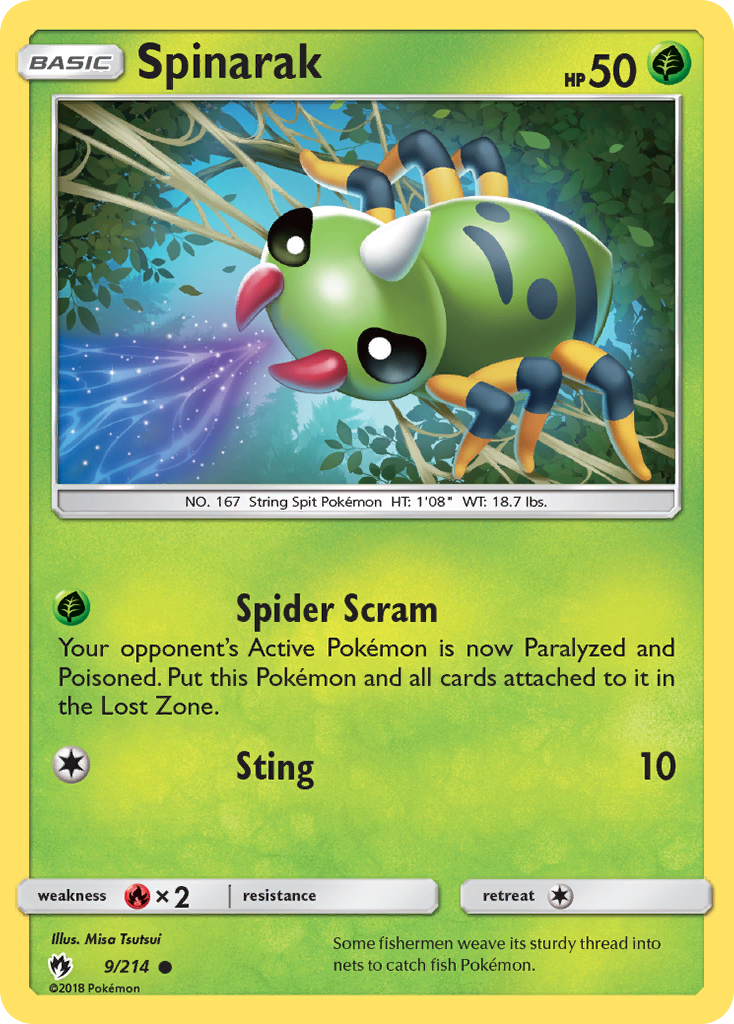 Spinarak (9/214) [Sun & Moon: Lost Thunder] | I Want That Stuff Brandon