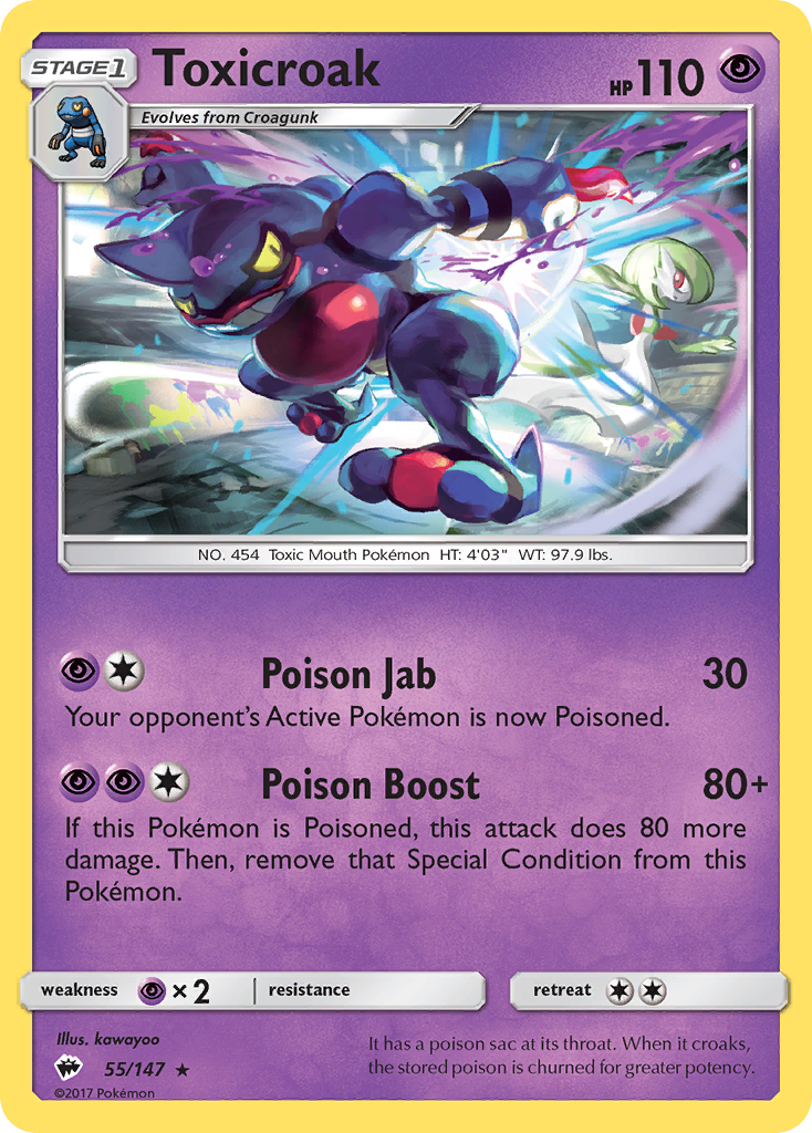 Toxicroak (55/147) [Sun & Moon: Burning Shadows] | I Want That Stuff Brandon