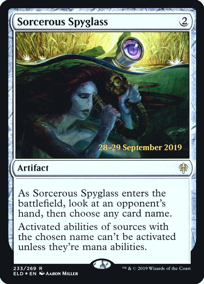 Sorcerous Spyglass [Throne of Eldraine Prerelease Promos] | I Want That Stuff Brandon